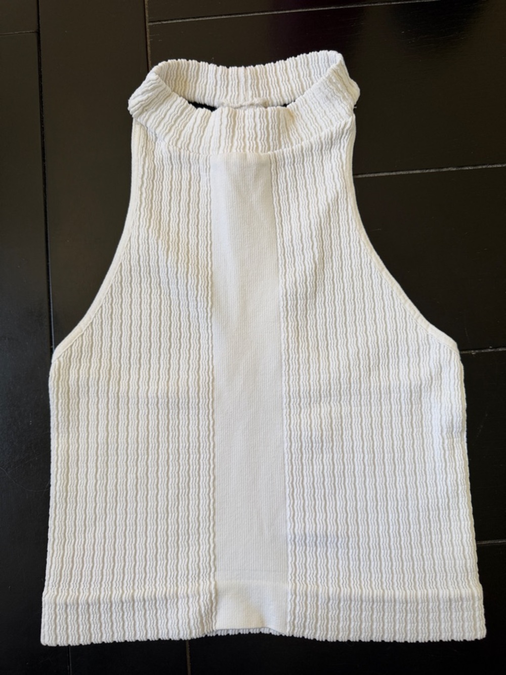 Free People Intimately White Ribbed High-Neck Tank